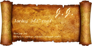 Janky József névjegykártya